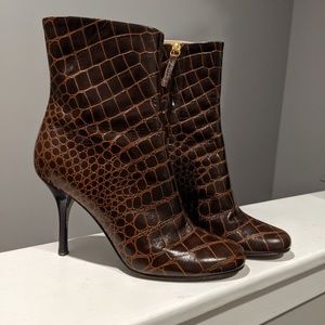 Giuseppe Zanotti Leather croc booties